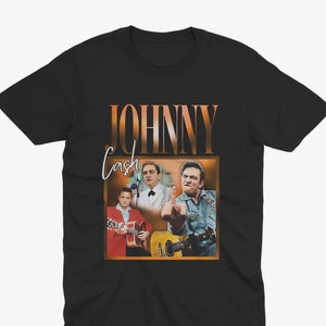 Johnny Cash Retro-T-Shirt - Der Mann in Schwarz, Johnny Cash-Geschenk, Johnny Cash-T-Shirt, Johnny Cash-Fan, Johnny Cash-Geschenk, Die Wegelagerer