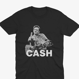 Kultiges Johnny Cash Rebellisches Design - Schwarzes Grafik-T-Shirt für Musikfans, Johnny Cash-T-Shirt, Cash-T-Shirt, Johnny Cash-Fan, Johnny Cash-Geschenk