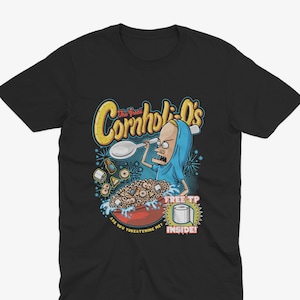 Beavis and Butt-Head Inspired T Shirt, The Great Cornholio Cereal Parody Tee, Retro Cartoon Humor, Beavis and Butt-Head Fan, 90s Cartoon