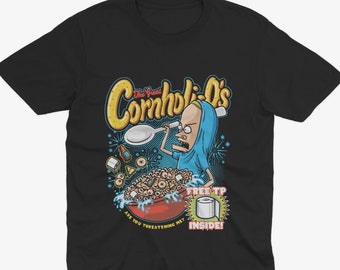 Beavis and Butt-Head Inspired T Shirt, The Great Cornholio Cereal Parody Tee, Retro Cartoon Humor, Beavis and Butt-Head Fan, 90s Cartoon