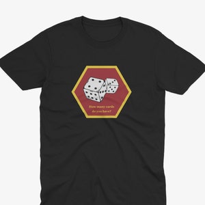 Camiseta humorística de juegos de dados y cartas, camiseta divertida para entusiastas de los juegos de mesa, camiseta con la frase "¿Cuántas cartas te quedan?", camiseta para amantes de los juegos de mesa