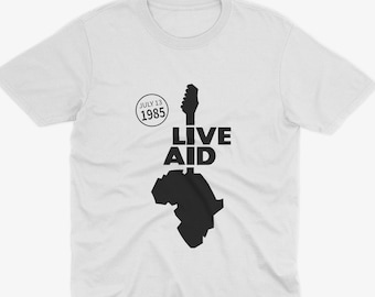 Live Aid 1985 Commemorative T-Shirt, Classic Music Concert Tee, Iconic Charity Event Apparel