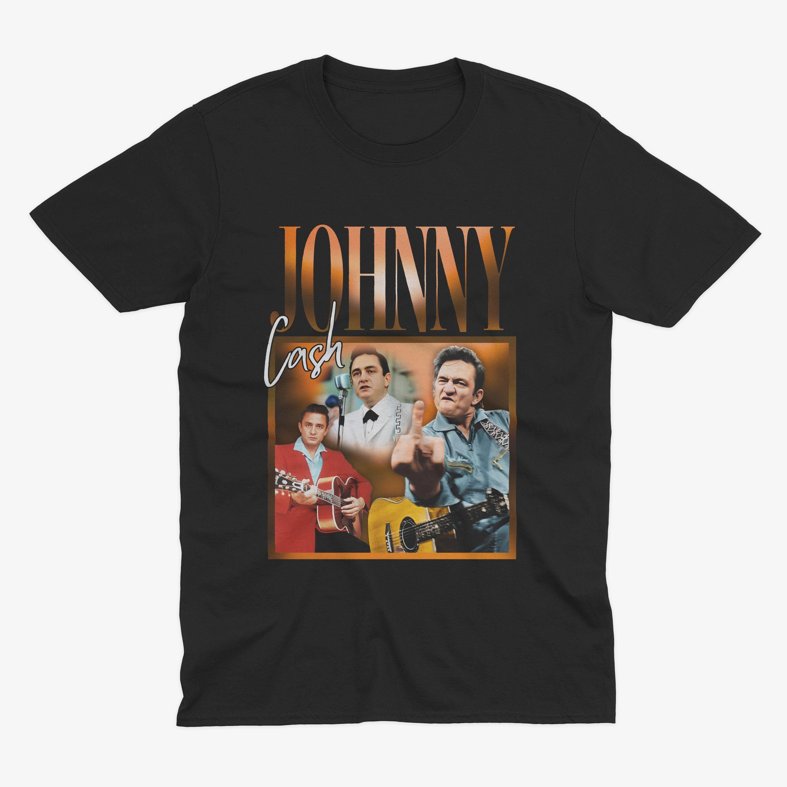 ジョニー キャッシュ レトロ T シャツ – マン イン ブラック、ジョニー