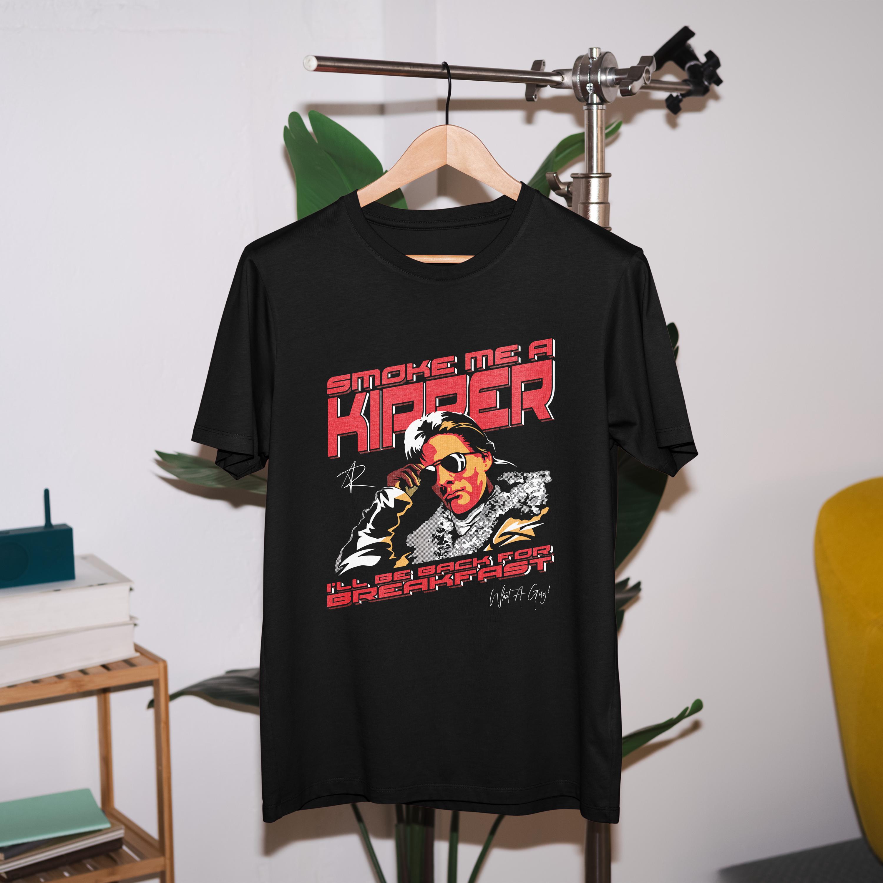 T-shirt Homme Shane Ace Rimmer 'Smoke Me A Kipper' - Manches Courtes, Noir, Coupe Ajustée