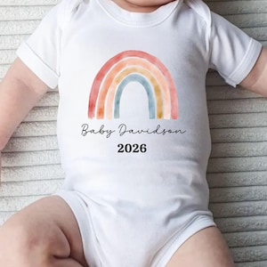 Personalised Rainbow Baby Bodysuit, Custom Miracle Baby Gift, Keepsake Baby Announcement Babygrow, Rainbow Baby Girl Present