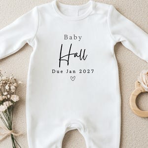 Personalised Pregnancy Announcement Gift, Custom Baby Grow Keepsake, Unique Newborn Announcement Present, Adorable Baby Vest