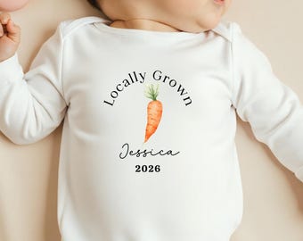 Locally Grown Baby Shower Gift: Home Grown Carrot Themed Farm Outfit
