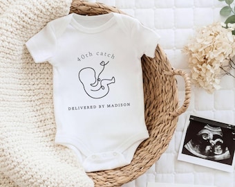 Personalised I Made a Midwife Bodysuit: NHS 40th Catch Vest, Midwife Graduation Baby Grow