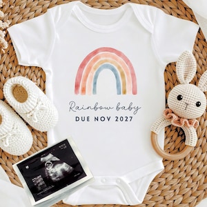 IVF Pregnancy Announcement Baby Bodysuit, Personalised Pregnancy Reveal Baby Grow, Custom Baby Due 2026 Vest, Baby Coming Soon Romper