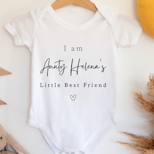 Auntie Little Bestie Clothes, Nephew Gift From Aunt, Best Friend Babygrow Present for Niece, Auntie&#39;s Little Bestie Baby Grow