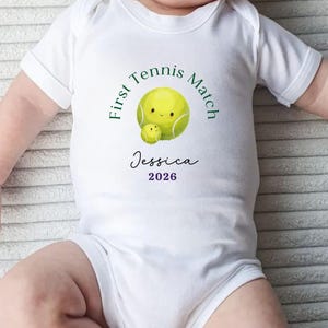 Tennis Game Baby Vest, My First Tennis Match Baby Gift, Cute Tennis Picnic Outfit, Tennis Baby Grow, Tennis Match Newborn Keepsake, Summer