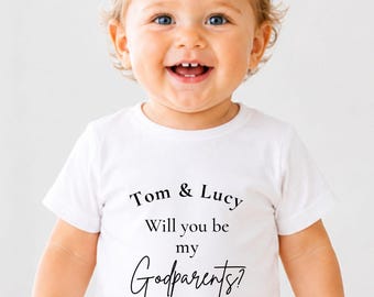 Will You Be My Godparents Baby Grow | Personalised Godparent Proposal Bodysuit