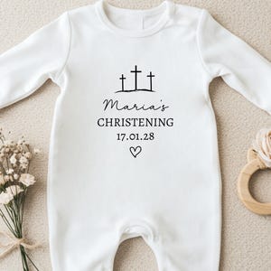 Personalised Baby Baptism Outfit, Religious Baby Gift, My Christening Day Bodysuit, Boy Baptism Clothes, Jesus Loves Me Baby Bodysuit