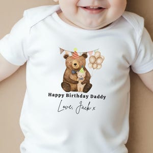 Personalisierte alles Gute zum Geburtstag Papa Geschenk, benutzerdefinierte Dinosaurier Geburtstag Baby wachsen, Geschenk vom Baby für den ersten Geburtstag Papa, Andenken Weste