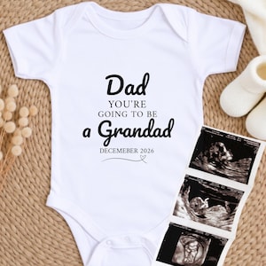 Personalised Promoted to Grandparents Baby Vest, Pregnancy Reveal Baby Bodysuit, Unique Keepsake & Clothes, Custom Vest for Baby Announce
