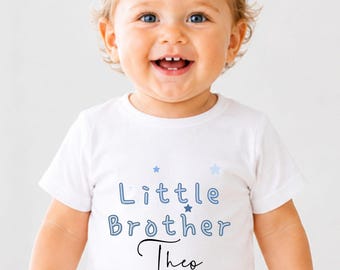 Big Brother Little Brother Matching Outfit, Custom Toddler Boys T Shirt & Baby Bodysuit, Sibling Matching Clothes, New Baby Boy Gift
