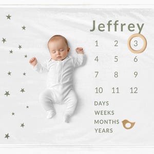 Manta personalizada para hitos de bebé, regalo para hitos mensuales, manta bohemia personalizada para el mes del bebé, manta minimalista personalizada para hitos de niño.