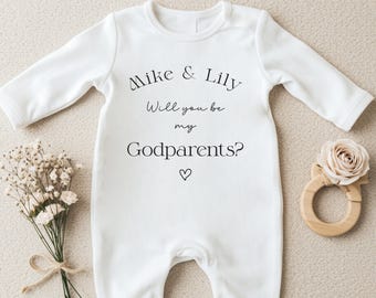 Godparents Proposal Baby Grow: Will You Be My Godfather, Godmother, Godparent