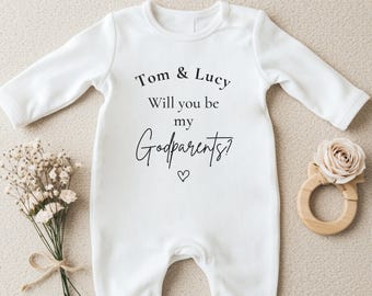 ベビーグローのゴッドペアレントになってくれませんか？：パーソナライズされたゴッドペアレントプロポーズボディスーツ