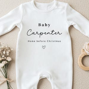 Personalised Newborn Baby Grow Gift, Custom Baby Announcements Bodysuit, Keepsake Pregnancy Announcement Outfit
