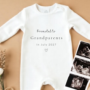 Promoted To Grandparents Bodysuit, Baby Announcement Vest, Grandparent Reveal Announcement, New Grandparents Surprise, Baby Coming Soon Gift