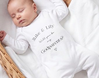 Godparents Proposal Baby Grow | Will You Be My Godfather,  Godmother, Godparent | Christening Gift