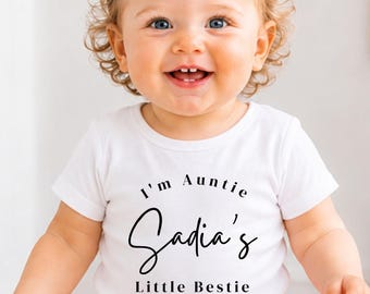 Body para bebé "La mejor amiga de la tía" / Camiseta personalizada con el nombre de la tía / Pelele personalizado para sobrino/sobrina