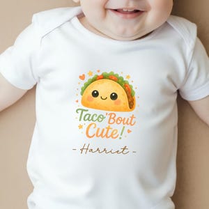 Cute Taco Baby Clothes, Taco &#39;Bout Cute Baby Grow, Funny Taco Baby Wardrobe, Playful Infant Food Apparel, Taco Baby Photoshoot Outfit