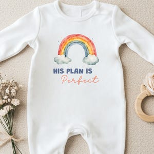 Christening Rainbow Baby Grow, Custom Keepsake Baby Bodysuit, Unique Newborn Gift, Adorable Baby Clothes Present for Little Ones