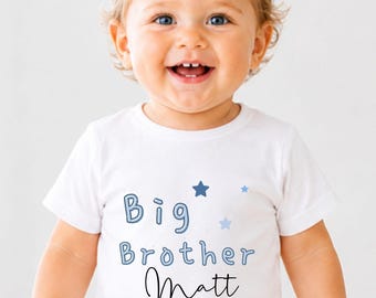 Promoted to Big Brother T Shirt, Custom Toddler Sibling Reveal Outfit, Newborn Baby Grow, Matching Brother Gift Set