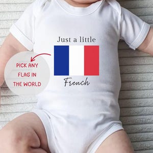 Personalised French Baby Grow Gift, Custom Newborn Country Flag Keepsake, France Baby Vest Present, Adorable Baby Clothes Item for Newborns