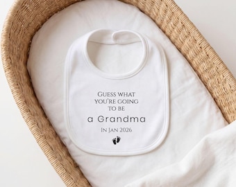 First Grandbaby Announcement Baby Grow: Pregnancy Reveal Gift for Grandma, Grandparents