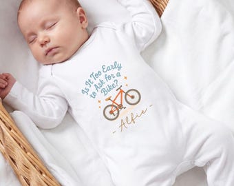 Personalised Bike Baby Grow | Future Cyclist Toddler Shirt | Funny Cycling Baby Vest