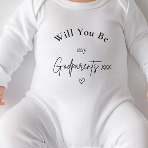 Will You Be My Godparents Baby Grow, Christening Baby Announcement Bodysuit, Godmother & Godfather Reveal Baby Vest, Godparents Proposal