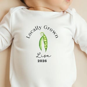 Locally Grown Vegetable Baby Bodysuit, Farmer Baby Announcement Babygrow, Farming Baby Gift, Organic Vegan Vest, Vegetable Baby Clothes