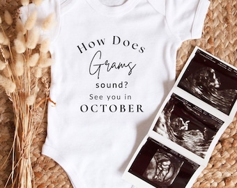 Body para anunciar el embarazo para los abuelos: Regalo para revelar la noticia a la futura abuela.