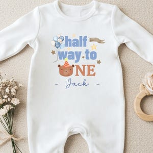 Half Way To One, Birthday Boy Gift, Half Birthday Celebration, 6 Month Boy Half Birthday, Special Birthday Milestone
