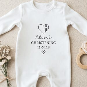 Christening Gifts for Baby, My Christening Day Outfit, Baptism Bodysuit for Newborn, Christening Baby Clothes Keepsakes, Jesus loves you