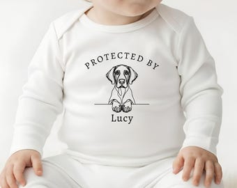 Protected By Dog Siblings Bodysuit: My Big Brother Has Paws Baby Vest