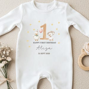 Custom First Birthday Bodysuit, Sweet One Baby Grow, Keepsake Outfit for 1 Year Old Girl, Unique first Birthday Gift Idea, Girl Birthdaysuit