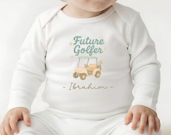 Future Golfer Baby Outfit: Personalised Golf Clothes For A New Baby Gift