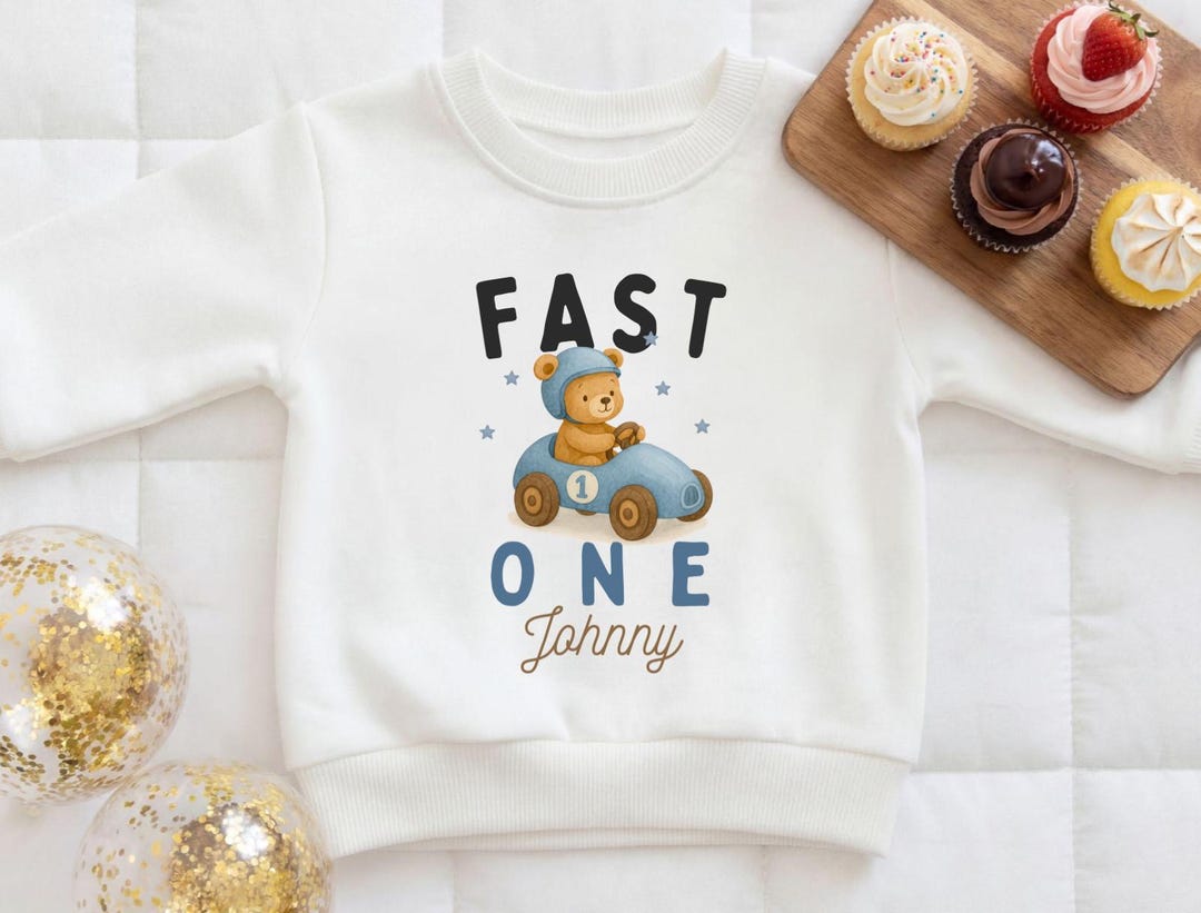 Fast One Race Car Theme: Teddy Bear First Birthday Outfit FB0049 - Etsy UK