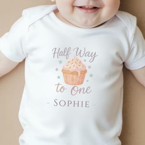 Cupcake Half Birthday Baby Outfit, Sweet 6 Months, Dessert Themed Clothes, Pastel 1/2 Birthday Baby Clothes, Half Birthday Celebration Vest