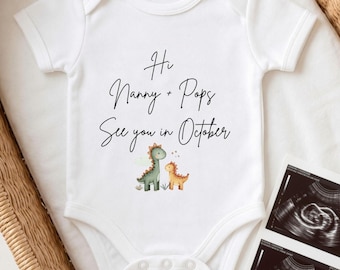 Anuncio de embarazo: Body para bebés de los abuelos: ¡Ascendidos a abuela y abuelo!