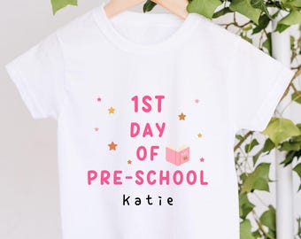 Girls First Day Preschool Outfit, Toddler Nursery Vest, Baby Girl Starting School Grow, First Day School Top, Preschool Keepsake