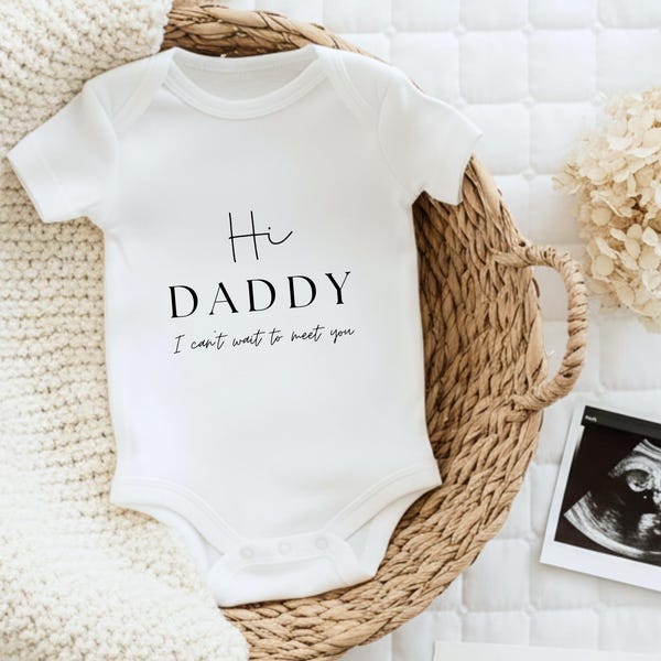 Annonce de grossesse pour mari : gilet pour bébé Hi Daddy, promu papa