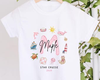 Personalised My First Cruise Baby Grow For Girls, Family Matching Cruise Outfit, Nautical Baby Travel Outfit, Kids Cruise Vacation Shirt