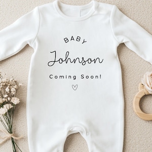 Personalised Pregnancy Announcement Gift, Custom Baby Grow Keepsake, Unique Newborn Bodysuit, Creative Baby Vest Present Idea