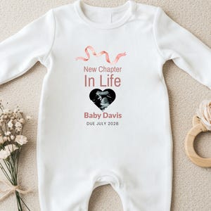 Gepersonaliseerde zwangerschap onthullend cadeau, aangepaste babyromper voor nieuwe ouders, aankondigingsidee voor grootouders, aandenken babykleding.