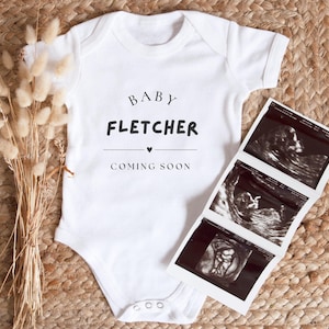 Pregnancy Reveal Bodysuit Personalised, Baby Due Soon Bsbygrow, Custom We Are Expecting A Baby Clothes, Baby Coming Soon Romper, Baby Grow